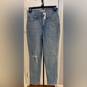 Madewell Light Blue Boyfriend Jeans with Knee Distress